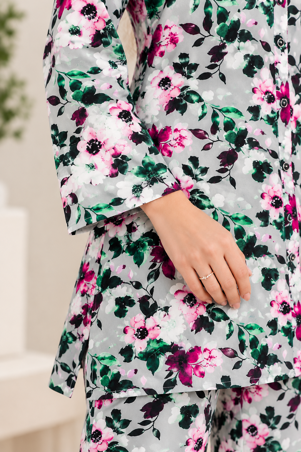 Mint Blossom Boski Linen Digital Print 2 Piece Co-Ord Set