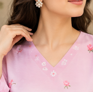 Blush Bloom – 3 Piece Stitched Suit
