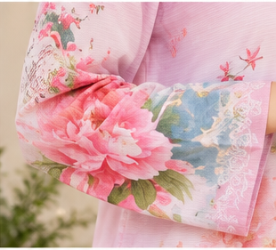 Blush Bloom – 3 Piece Stitched Suit