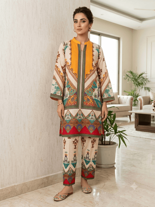 Golden Mosaic – Pure Lawn 2 Piece Suit - Seemasejee