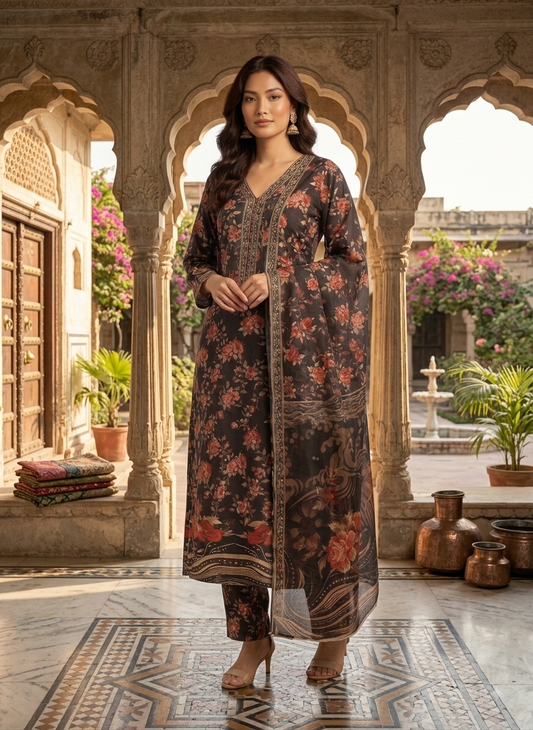 Eshal – Elegant 3 Piece Stitched Suit
