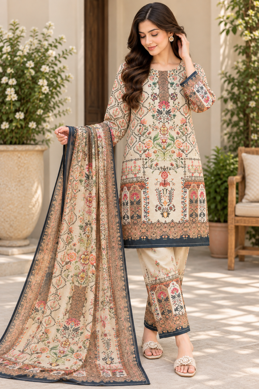 Mehfil – 3 Piece Printed Stitched Suit