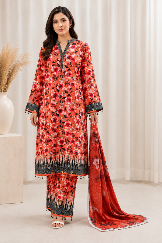 Zimal – Graceful 3 Piece Stitched Suit