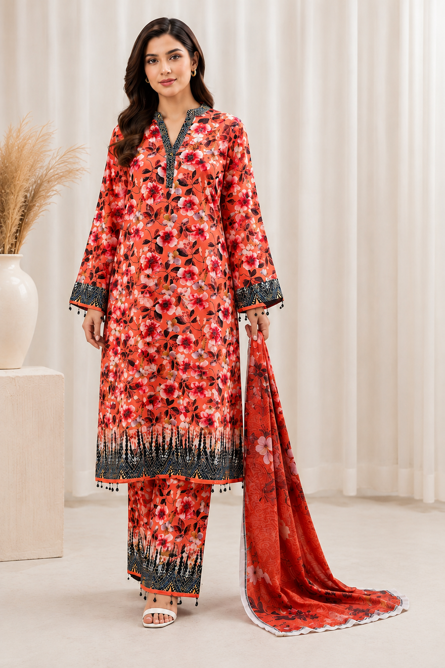 Zimal – Graceful 3 Piece Stitched Suit