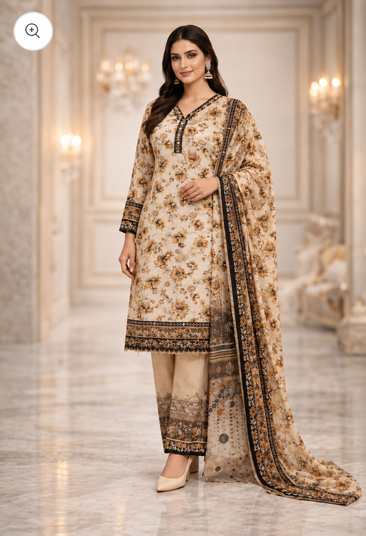 Zahra – Elegant 3 Piece Stitched Suit