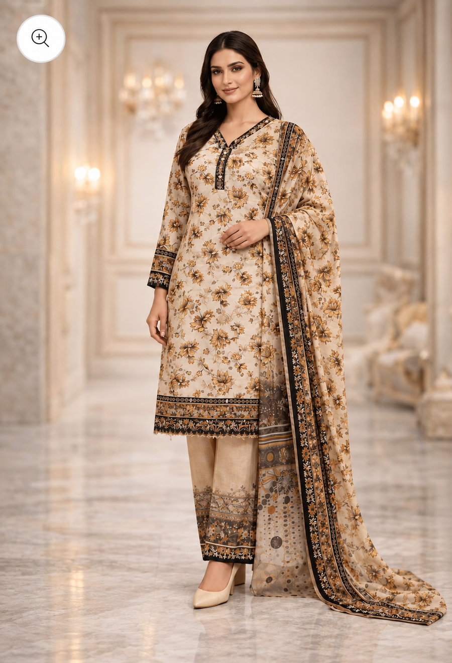 Zahra – Elegant 3 Piece Stitched Suit