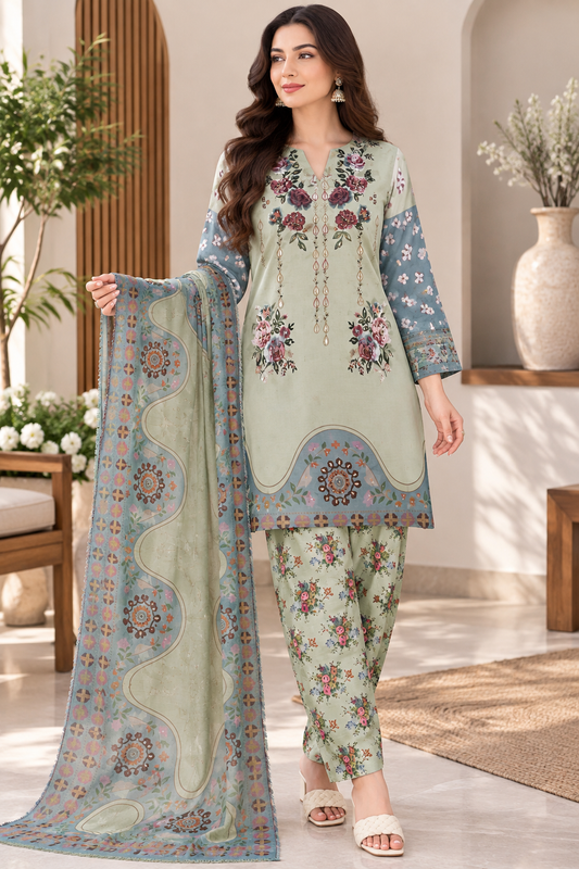Meadow of Mirrors  – Premium 3 Piece Printed Lawn Suit