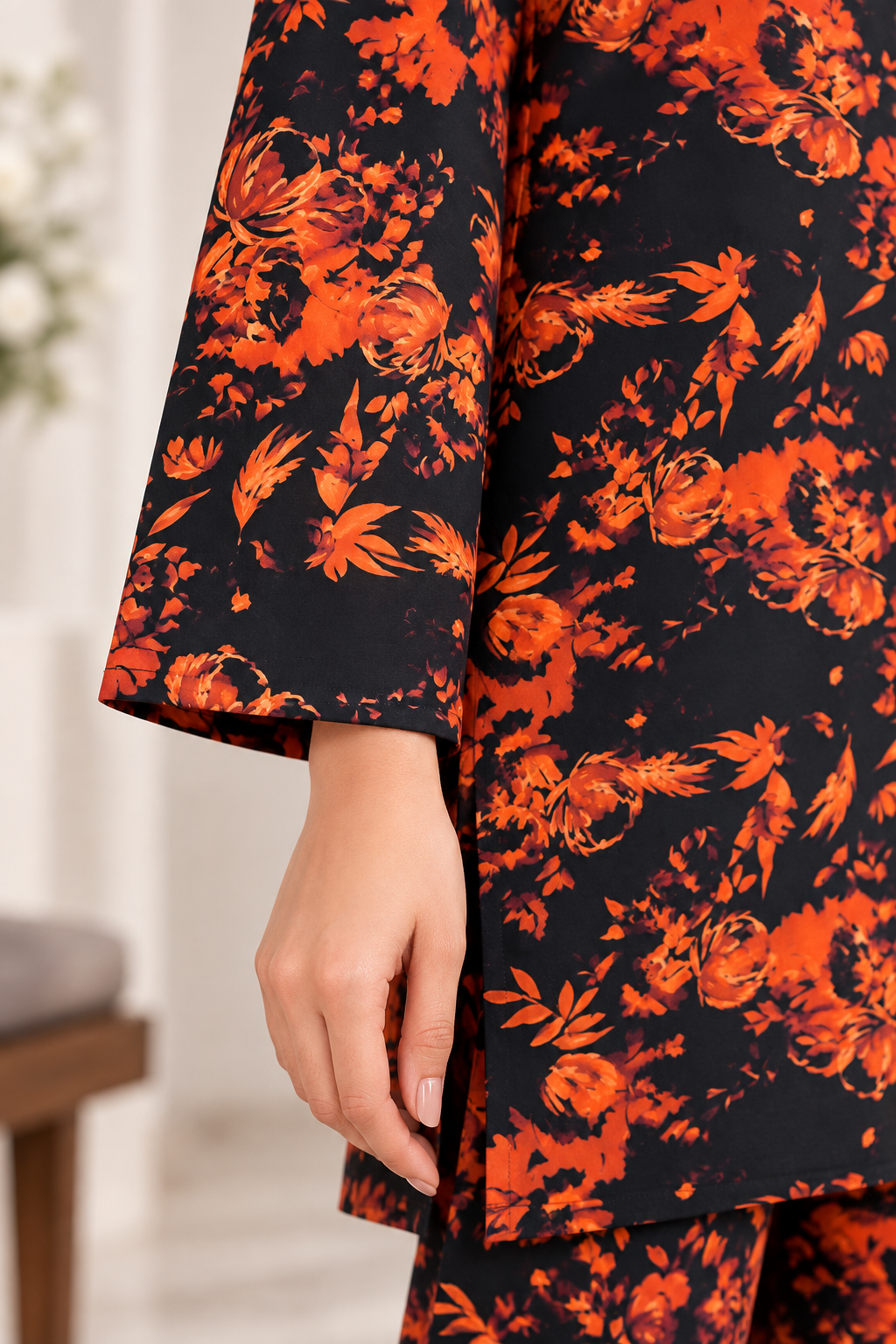 Midnight Orange – AirLine 2 Piece Stitched Co-Ord Set