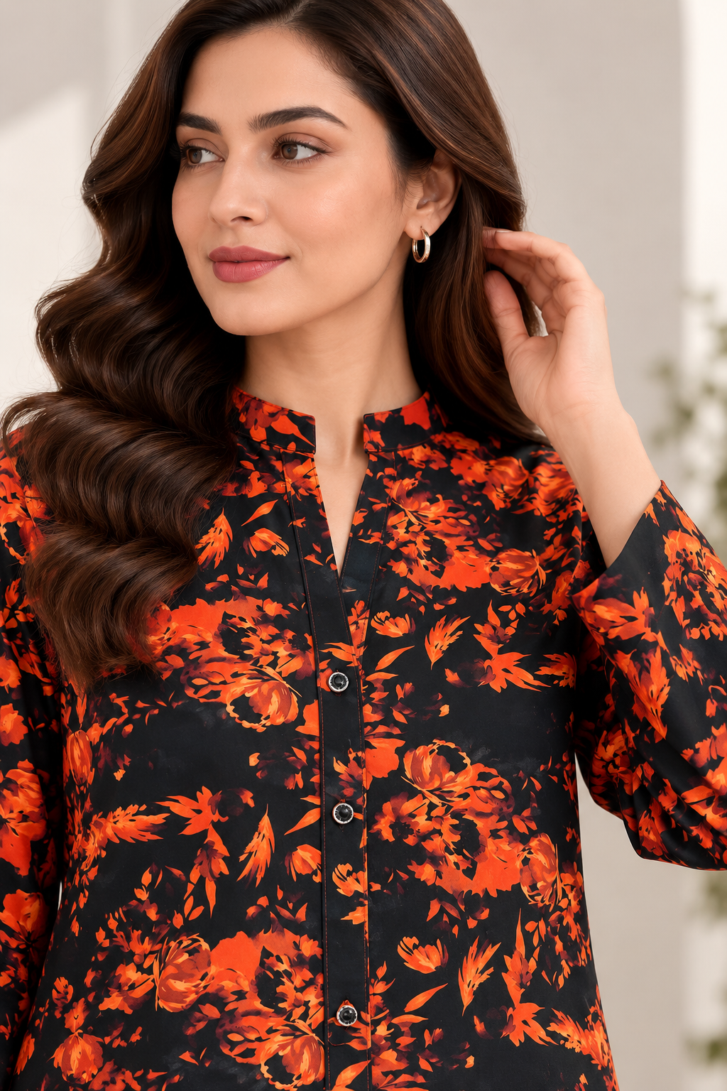 Midnight Orange – AirLine 2 Piece Stitched Co-Ord Set