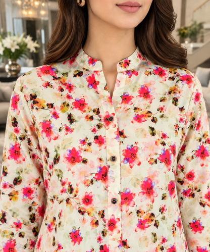 Floral Bloom Boski Linen 2-Piece Co-Ord Set