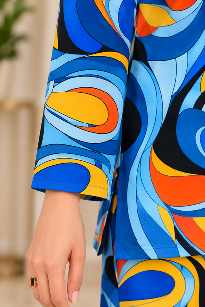 Premium Abstract Print 2-Piece Co-Ord Set