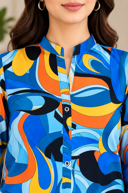 Premium Abstract Print 2-Piece Co-Ord Set