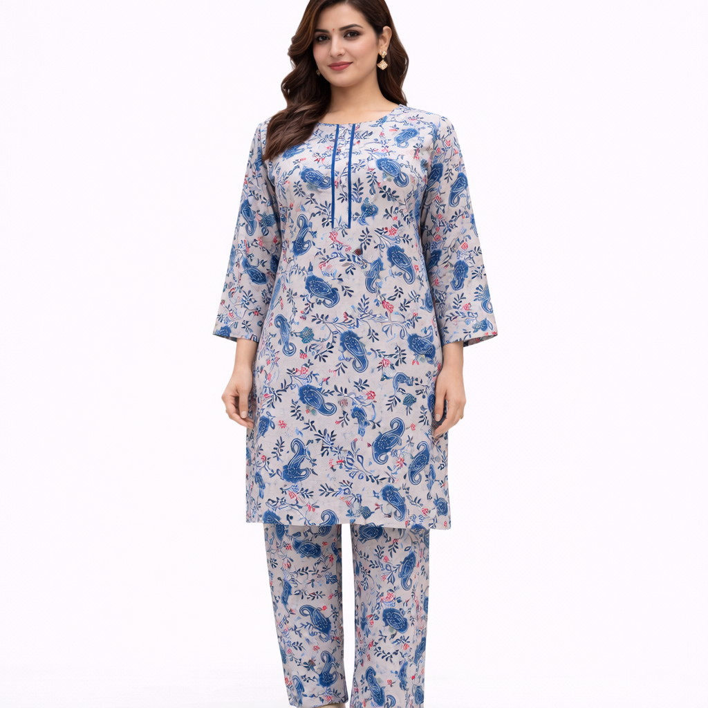 Flora Duo Azure - 2 Piece Lawn