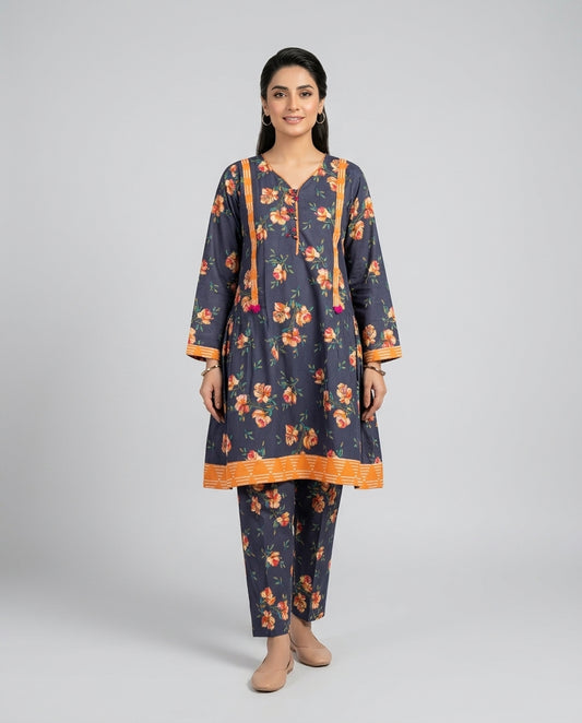 Charcoal Floral Bloom Suit