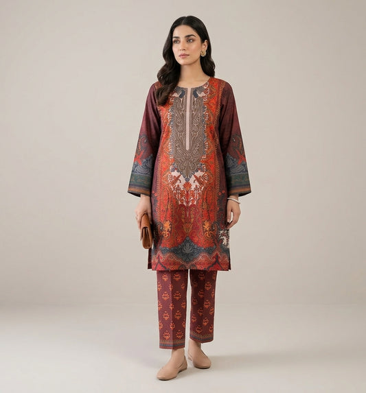 Maroon Paisley Elegance Suit