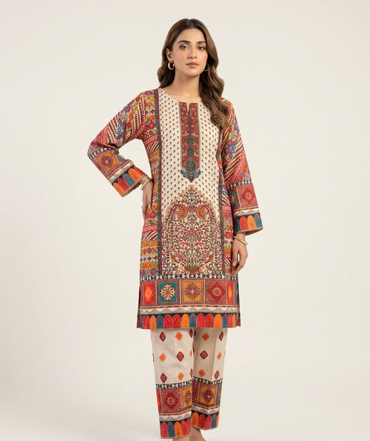 Ivory Tribal Print Suit