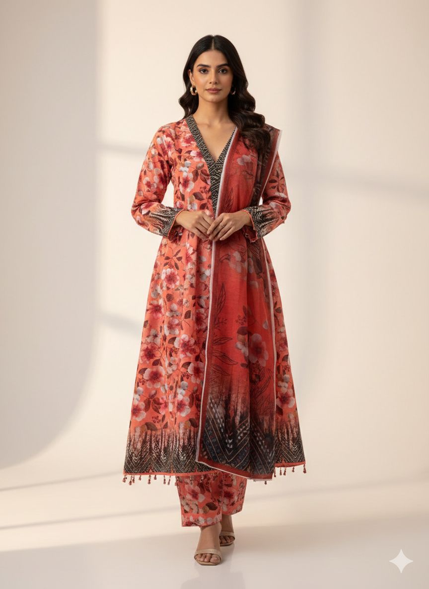 Zimal – Swiss Lawn 3 Piece Stitched Suit
