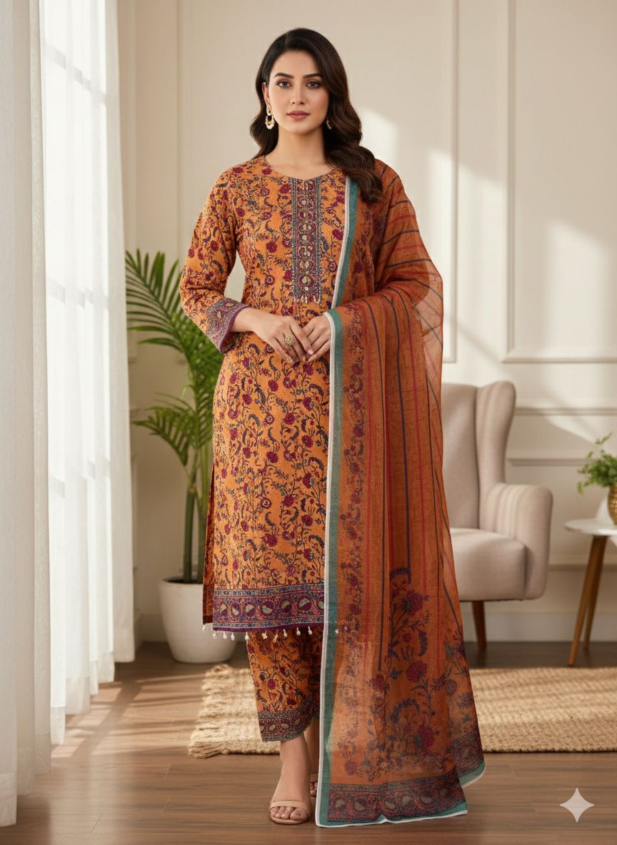 Faryal – Swiss Lawn Three Piece Suit