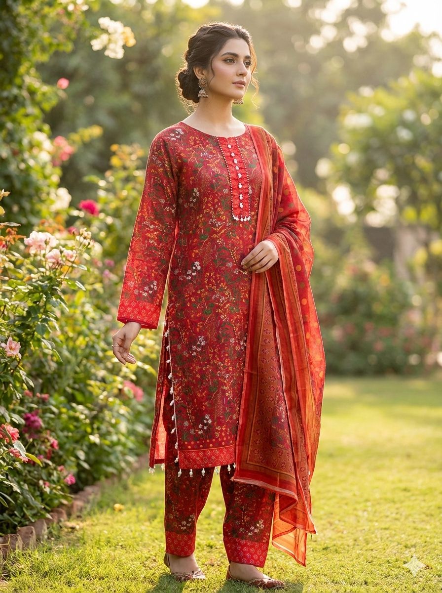 Serene – Swiss Lawn Three Piece Stitched Suit