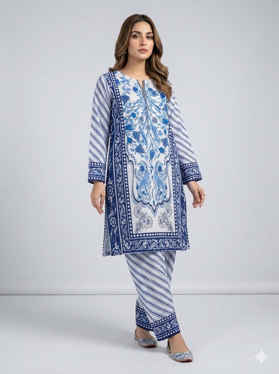 Zavia – Swiss Lawn 2 Piece Stitched Suit