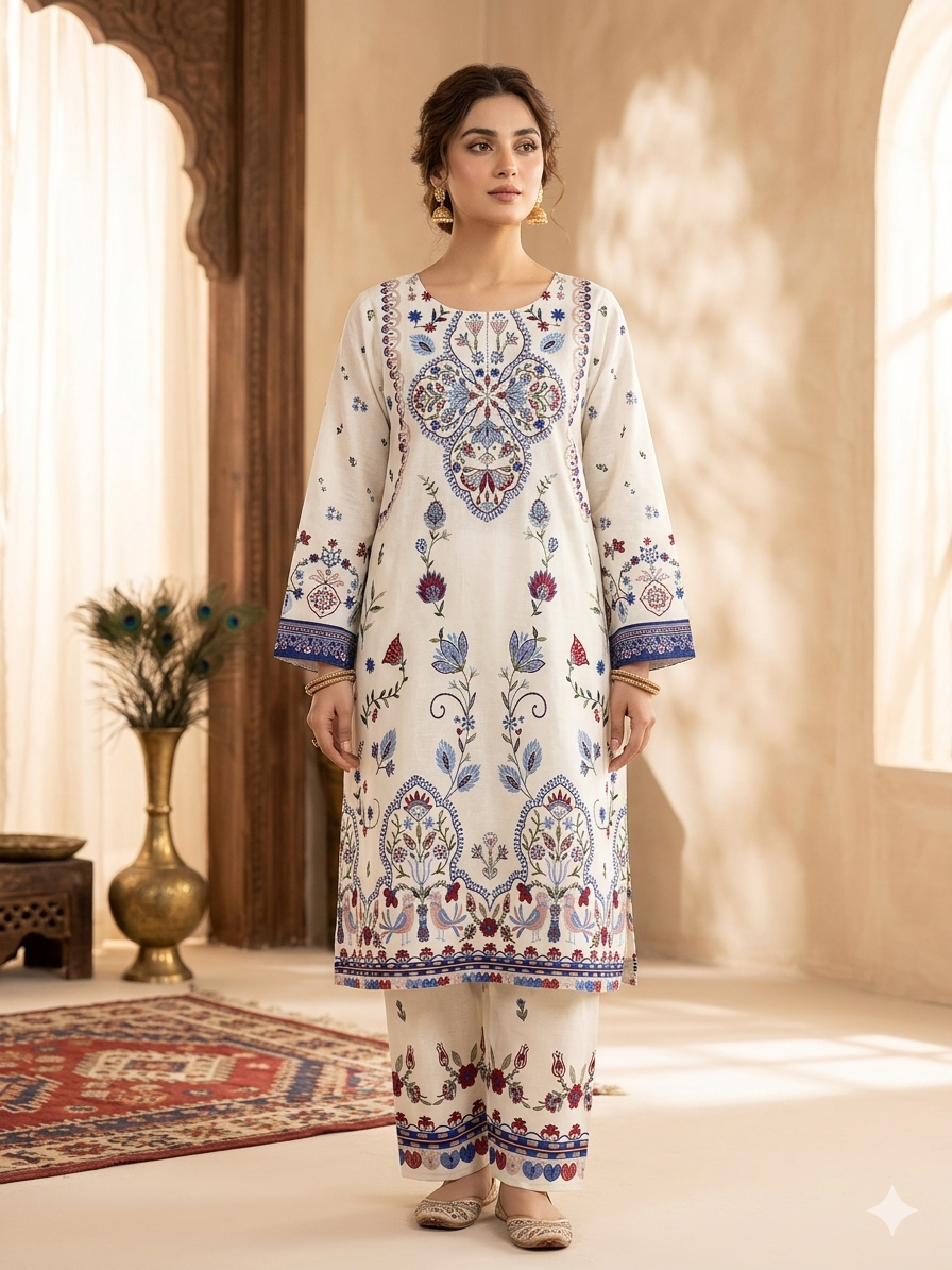 Elara  Premium  Swiss Lawn 2 Piece Stitched