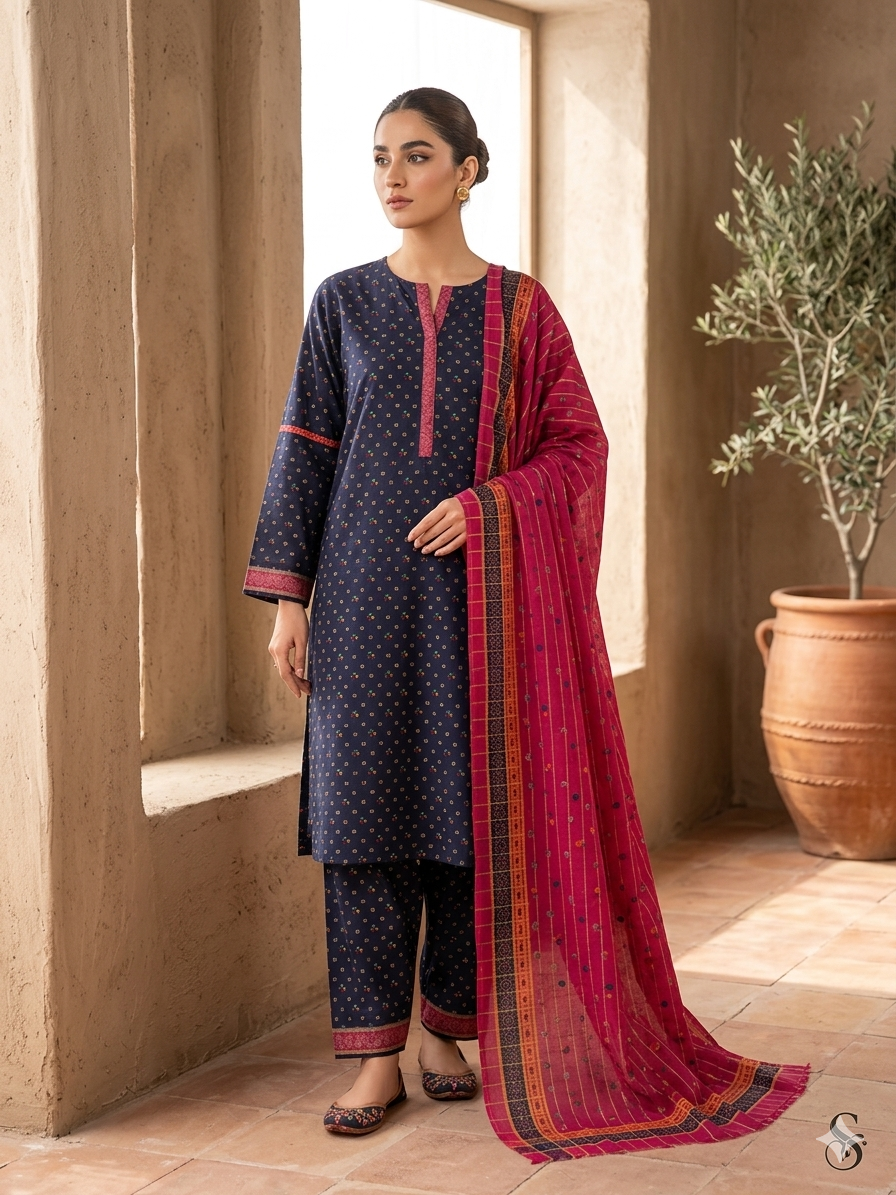 Ziva Lawn Pure Lawn  Stitched 3 Piece Suit