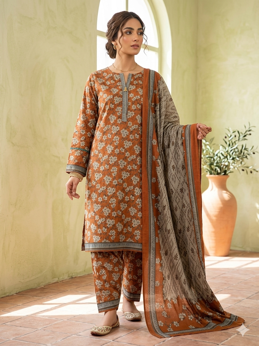 Rania Lawn Pure Lawn  Stitched 3 Piece Suit