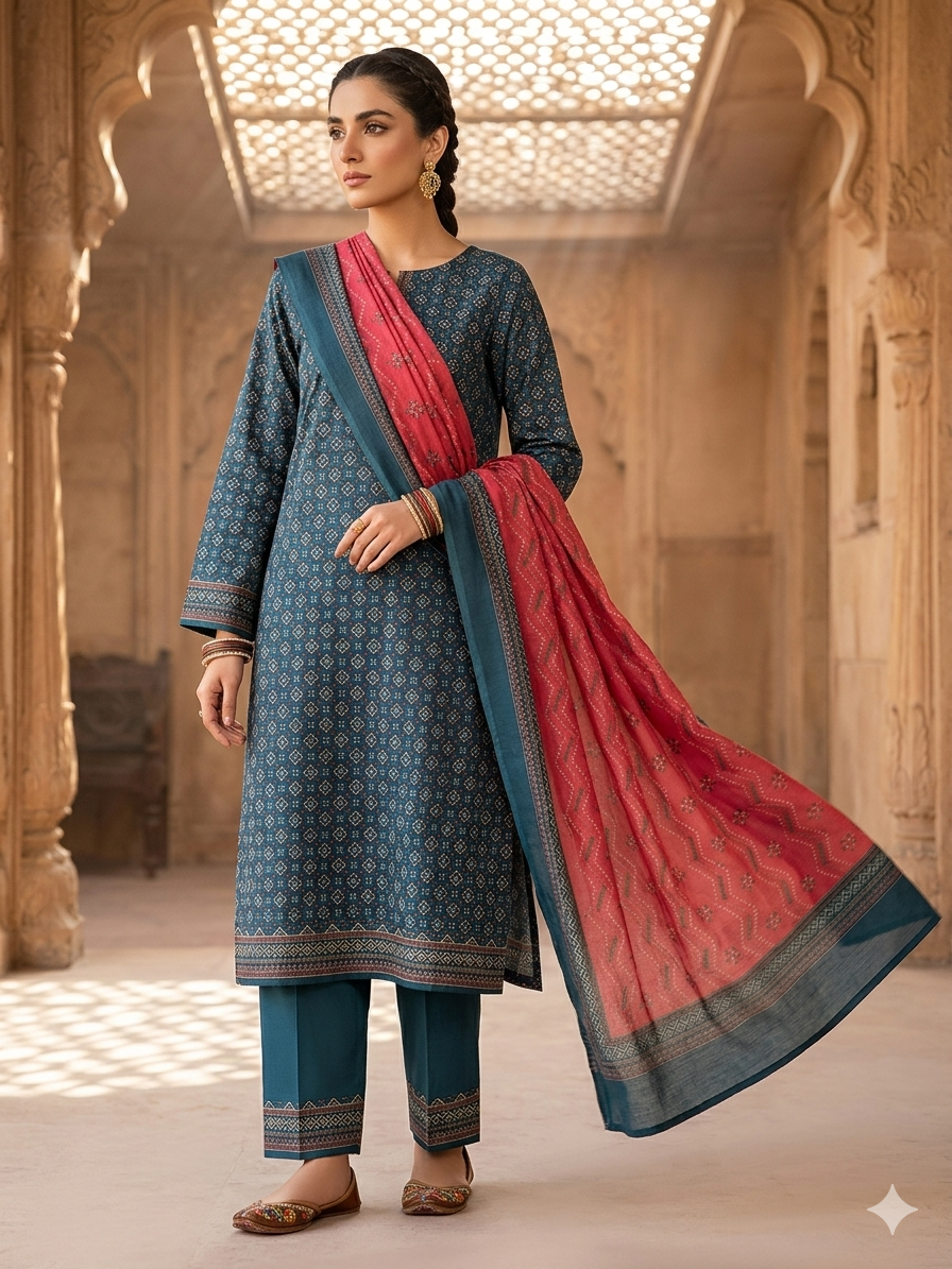 Zaria Lawn – Pure Lawn  Stitched 3 Piece Suit