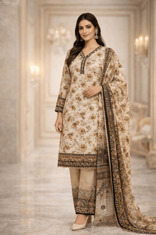 Zahra Elegance 3 Piece Stitched - Seemasejee