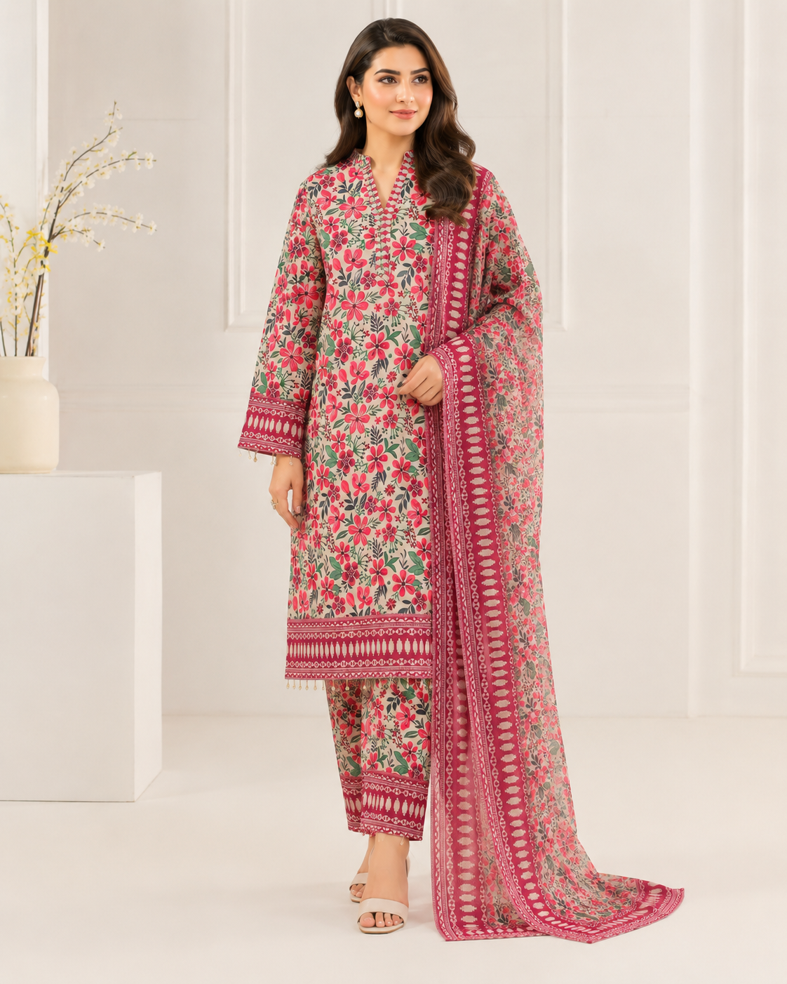 Aliza  Bana Dora Swiss Lawn 3 Piece