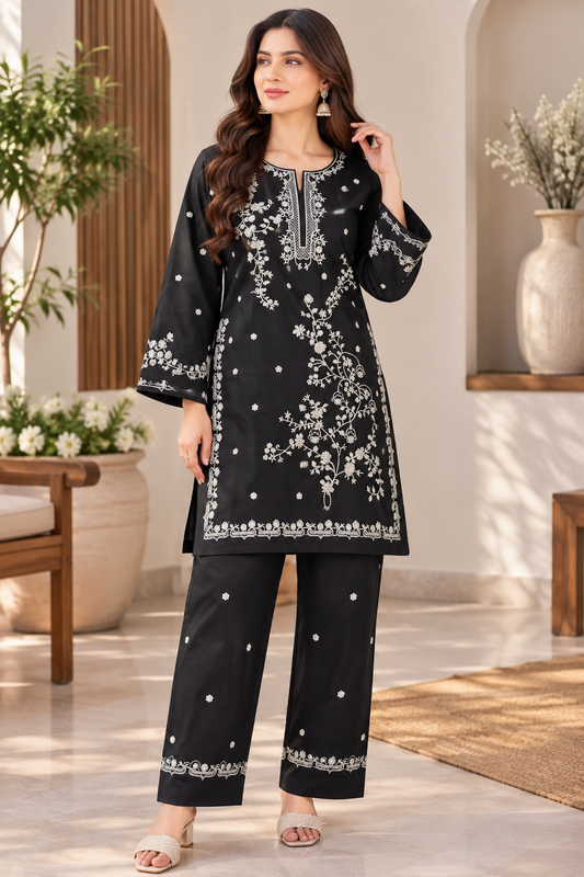 Noir Élan – Signature Embroidered Suit