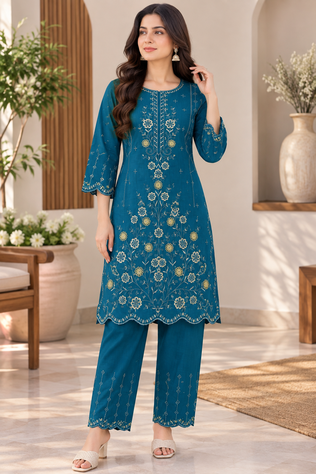 Elara Fleur – Signature Embroidered Suit