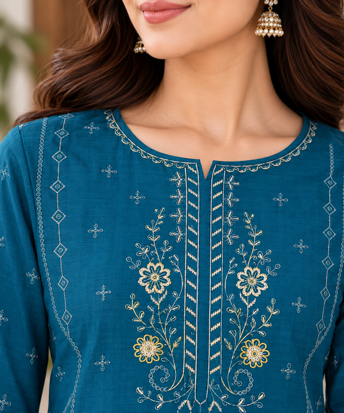 Elara Fleur – Signature Embroidered Suit