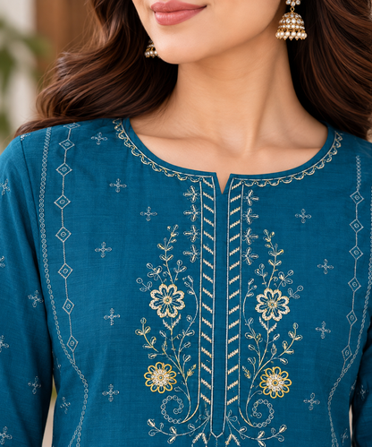 Elara Fleur – Signature Embroidered Suit
