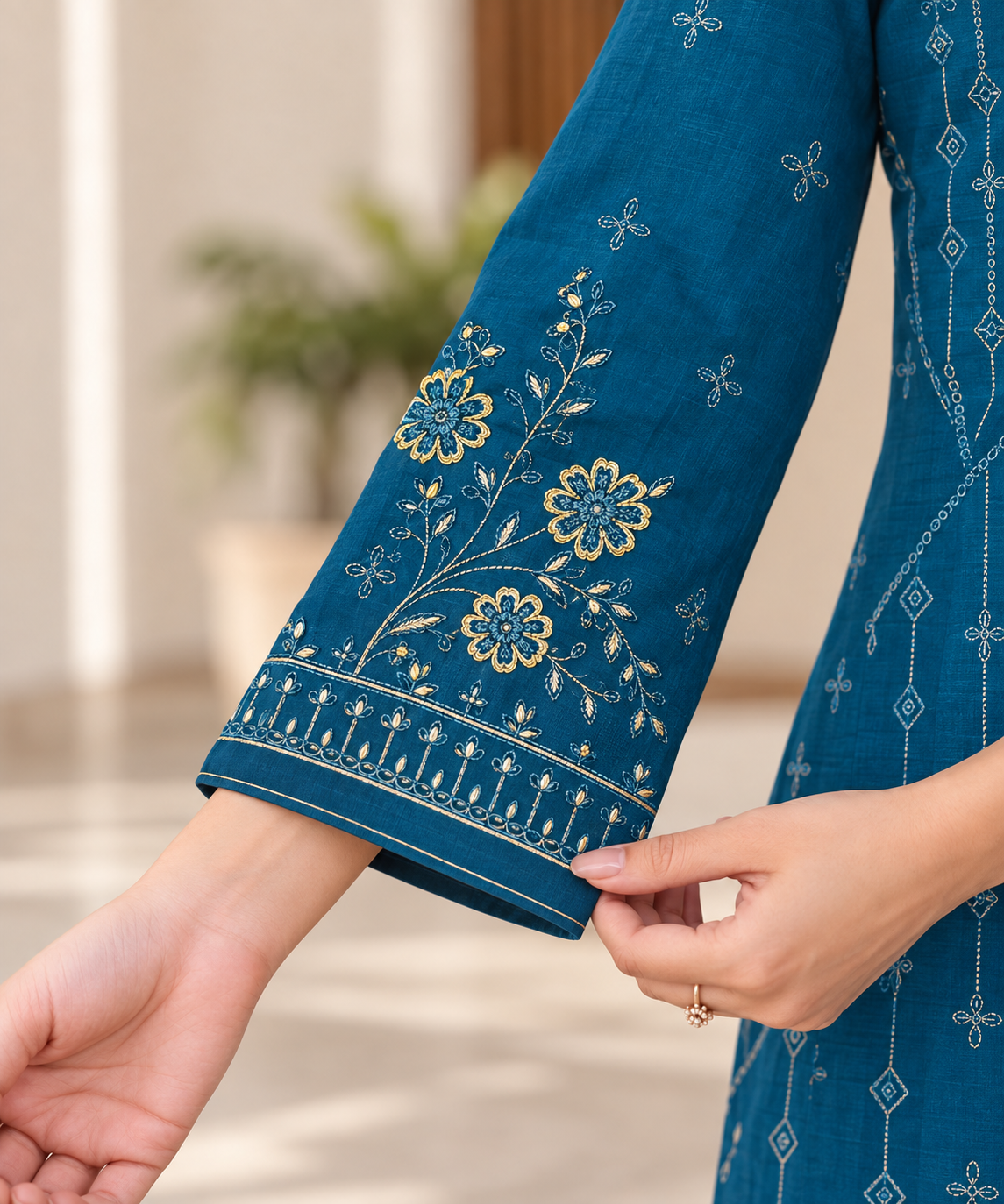 Elara Fleur – Signature Embroidered Suit