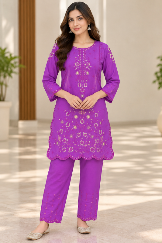 Viora Fleur – Signature Embroidered Suit
