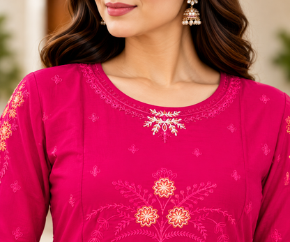 Fuchsia Aurelle – Signature Embroidered Suit 💗✨