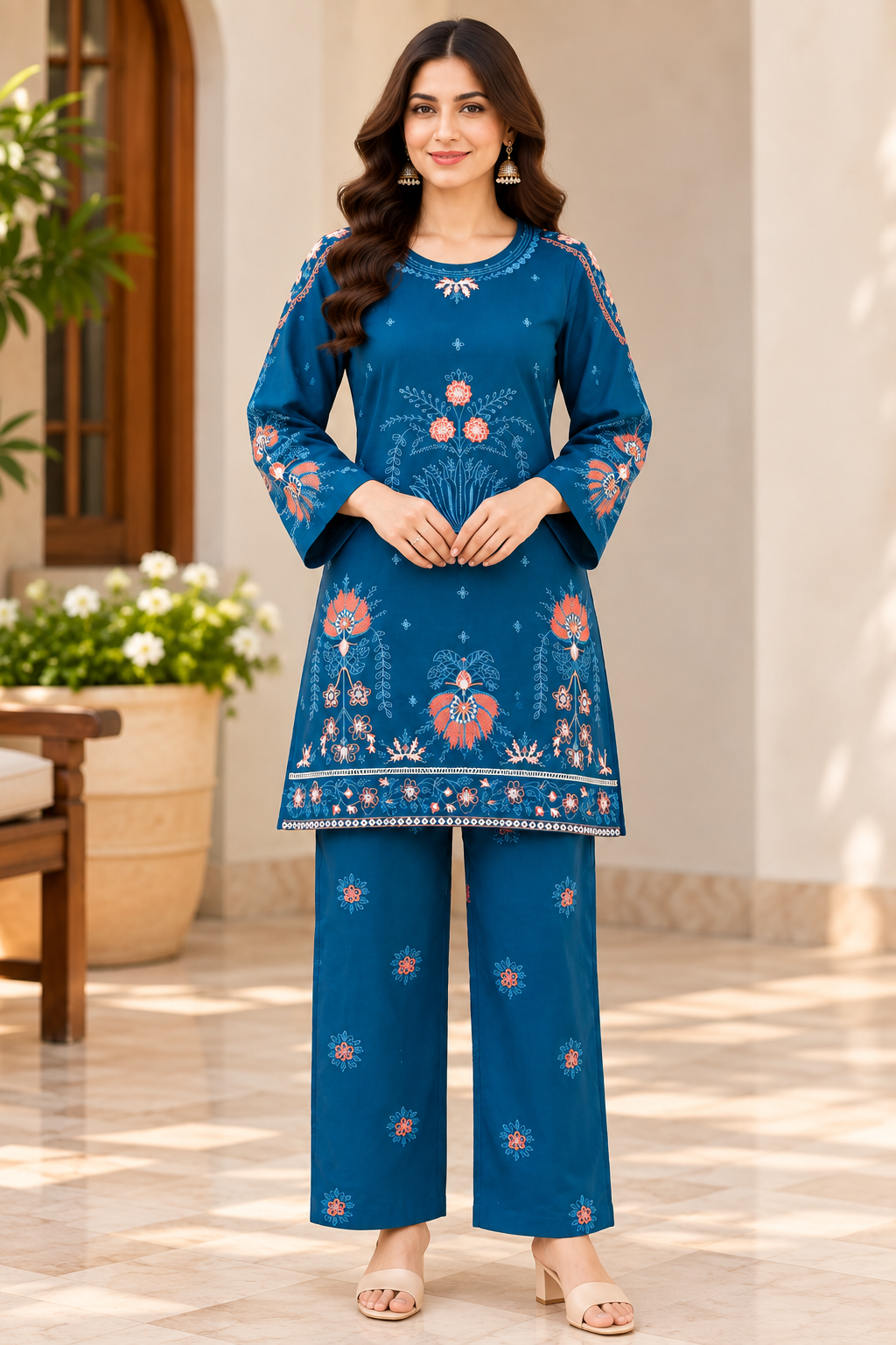 Sapphire Rosé – Signature Embroidered Suit