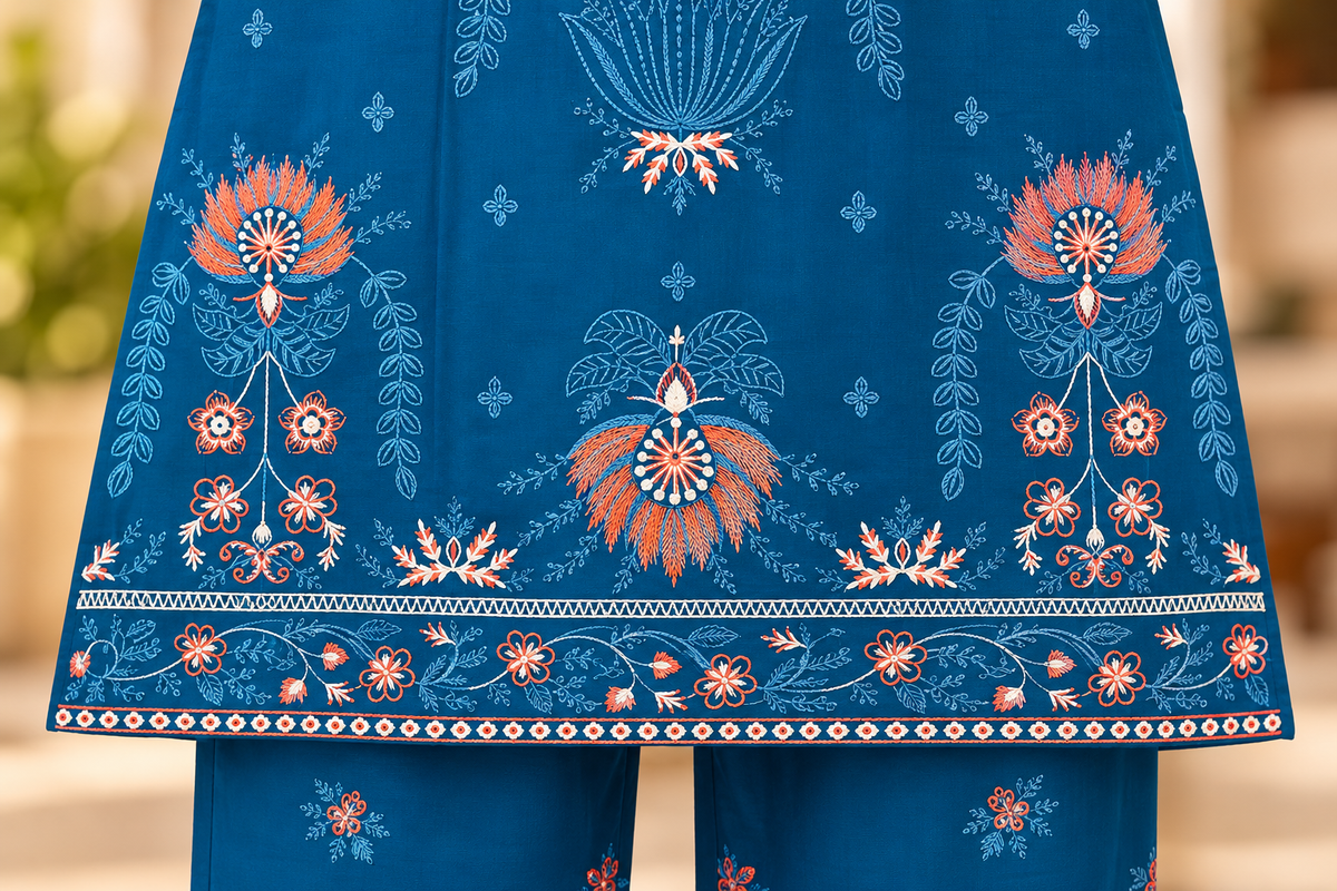 Sapphire Rosé – Signature Embroidered Suit