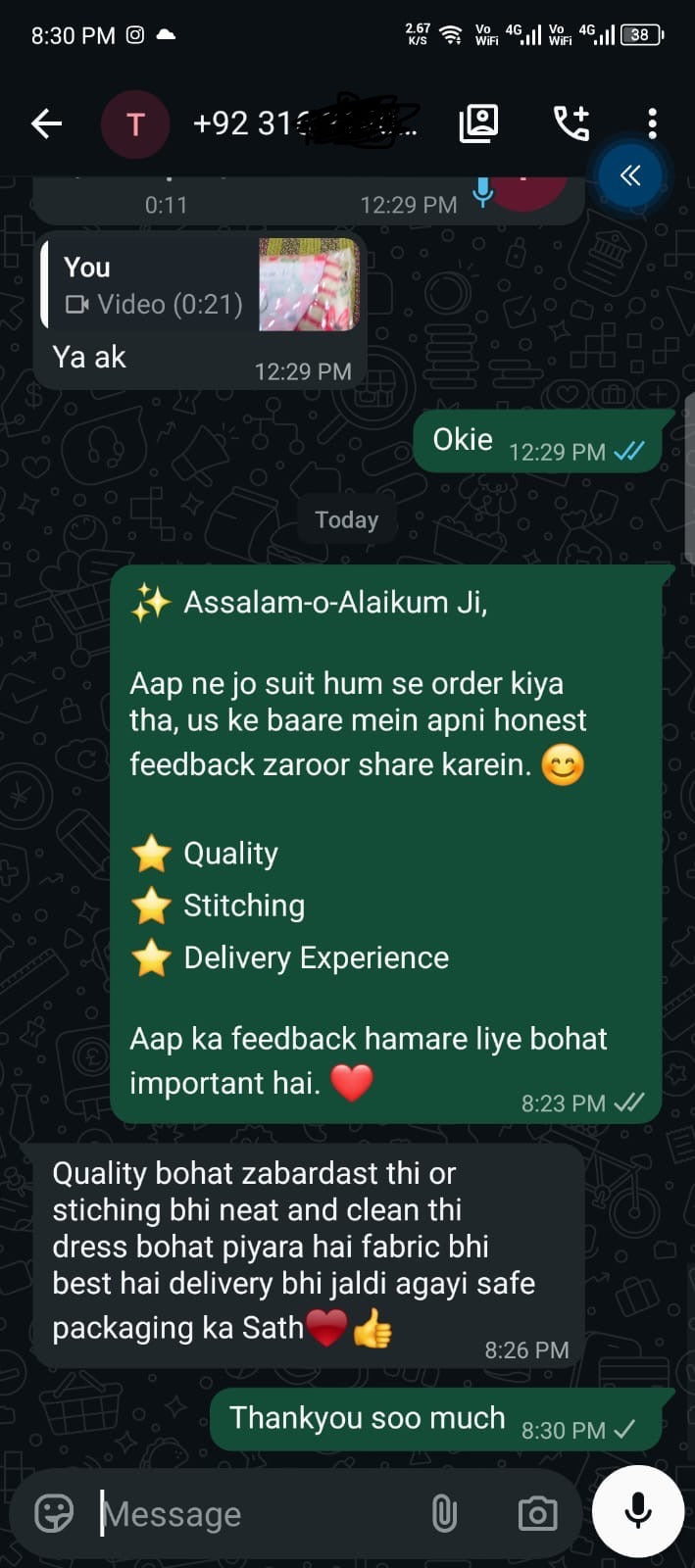 Seemas Jee Customer Feedback