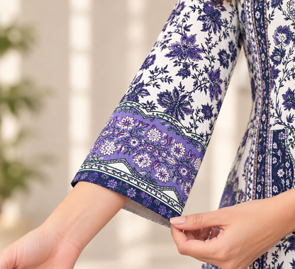 Lavender Mirrored Bloom – Freshy Shalwar 3-Piece Suit