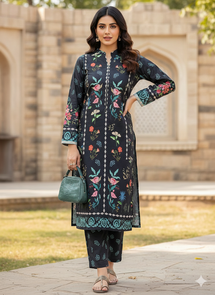 Elvina – Two Piece Stitched  Suit Shirt & Trouser