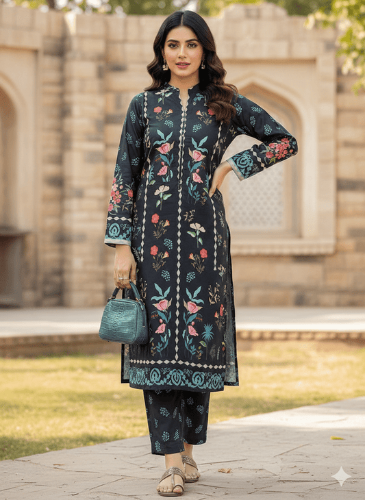 Elvina – Two Piece Stitched Suit Shirt & Trouser - Seemasejee