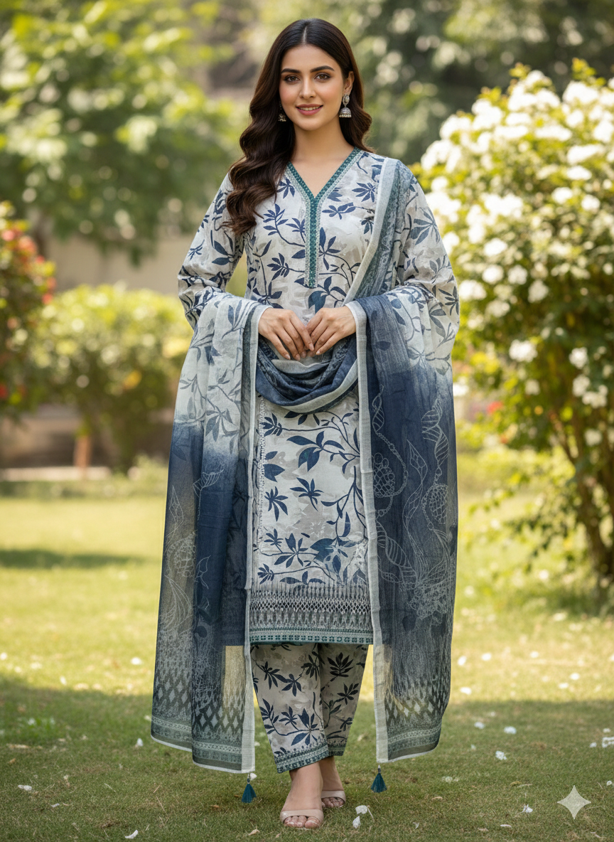 Premium Bana Dora Lawn 3 Piece Stitched