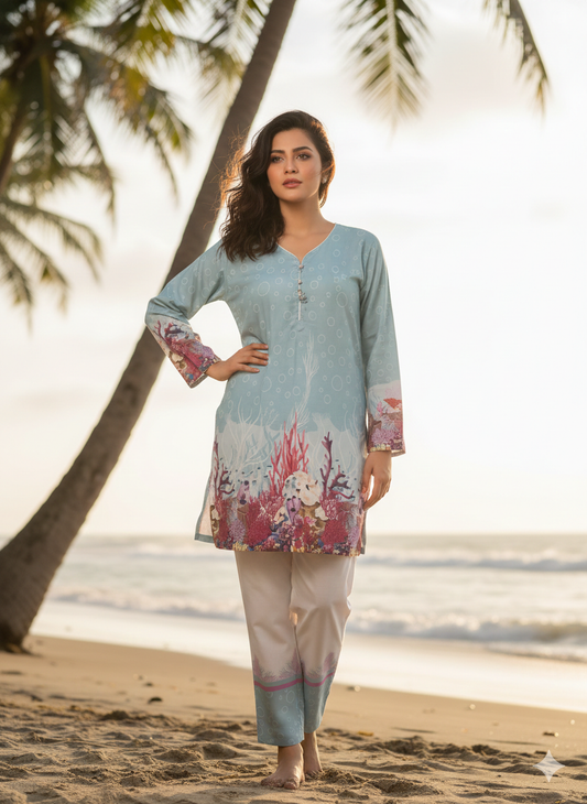 Elara – Premium Swiss Bana Dora Lawn 2 Piece Stitched