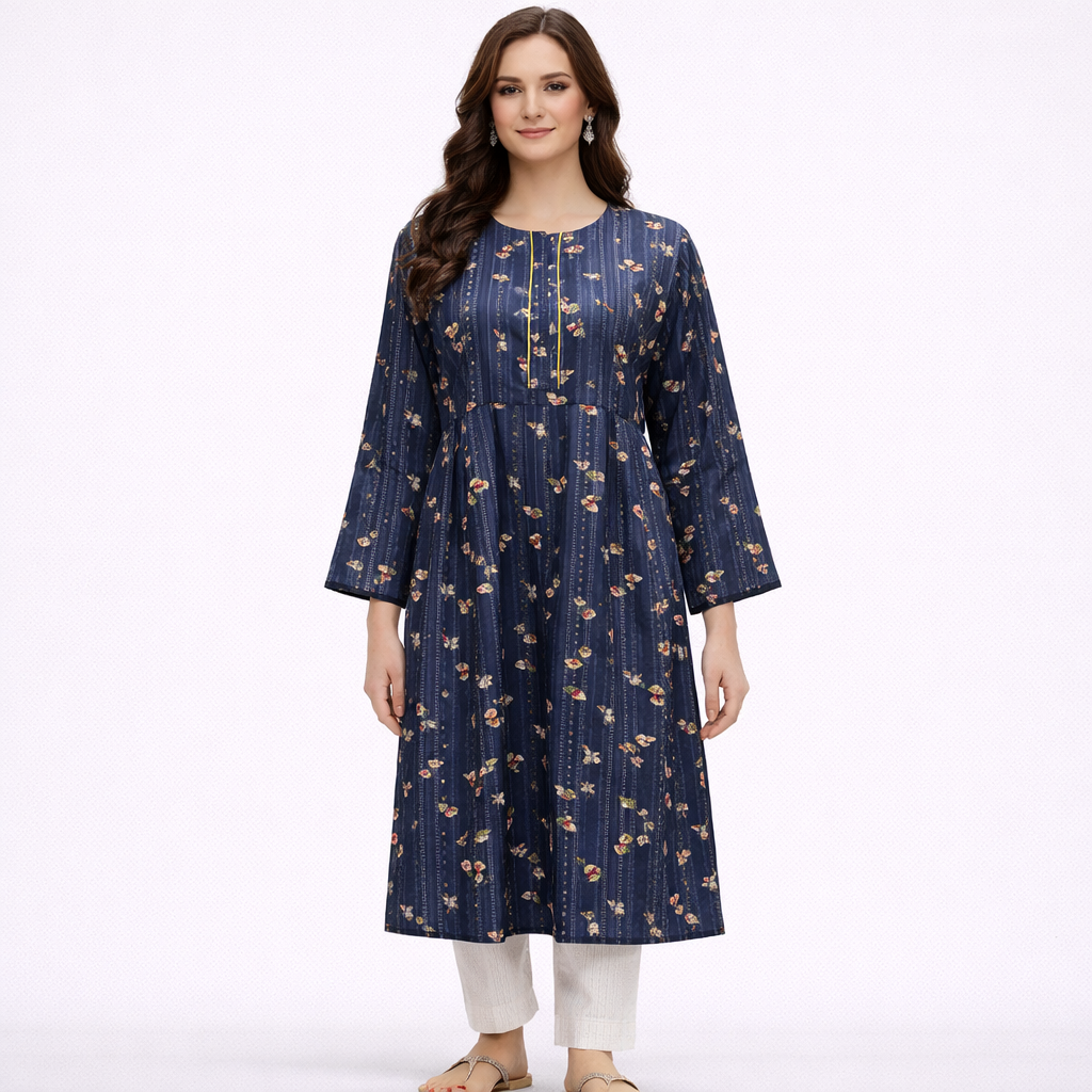 Royal Azure - Stitched Premium Lawn Shirt 1 Piece