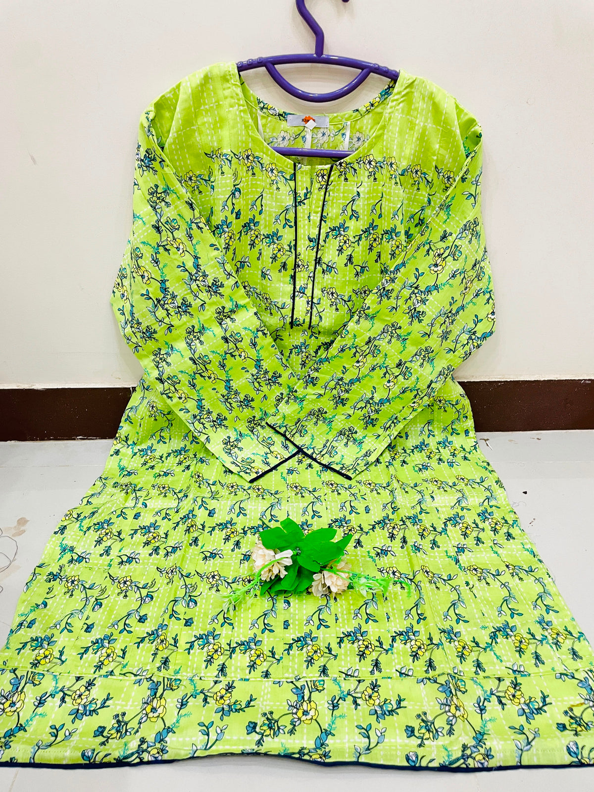 KHAADI – 1 Piece Lime Green Frock