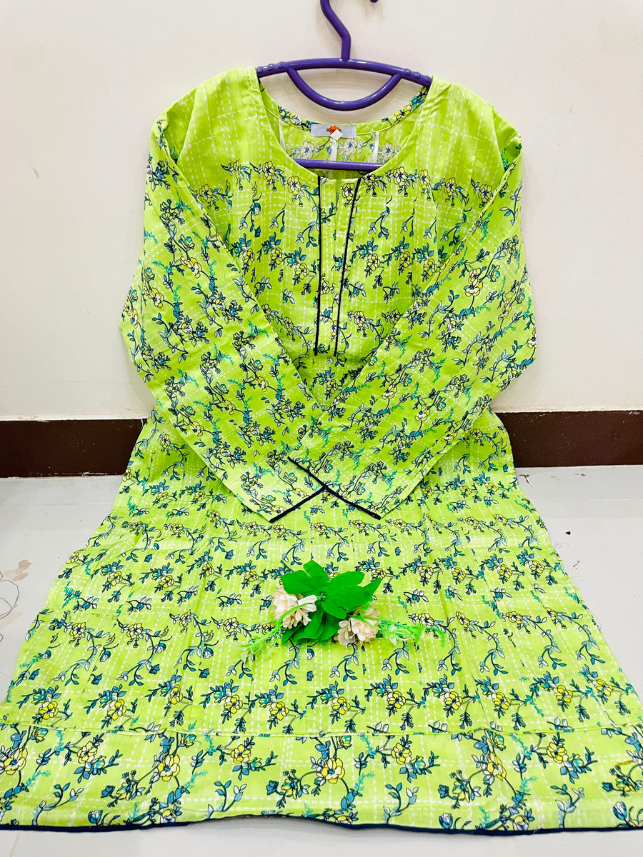 KHAADI – 1 Piece Lime Green Frock