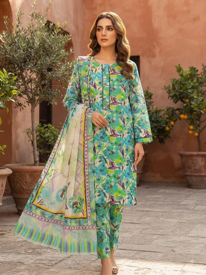 Mint Green Printed Lawn 3 Piece Suit