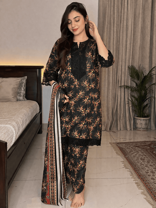 Velora Premium Lawn 3 Piece Stitched - Seemasejee
